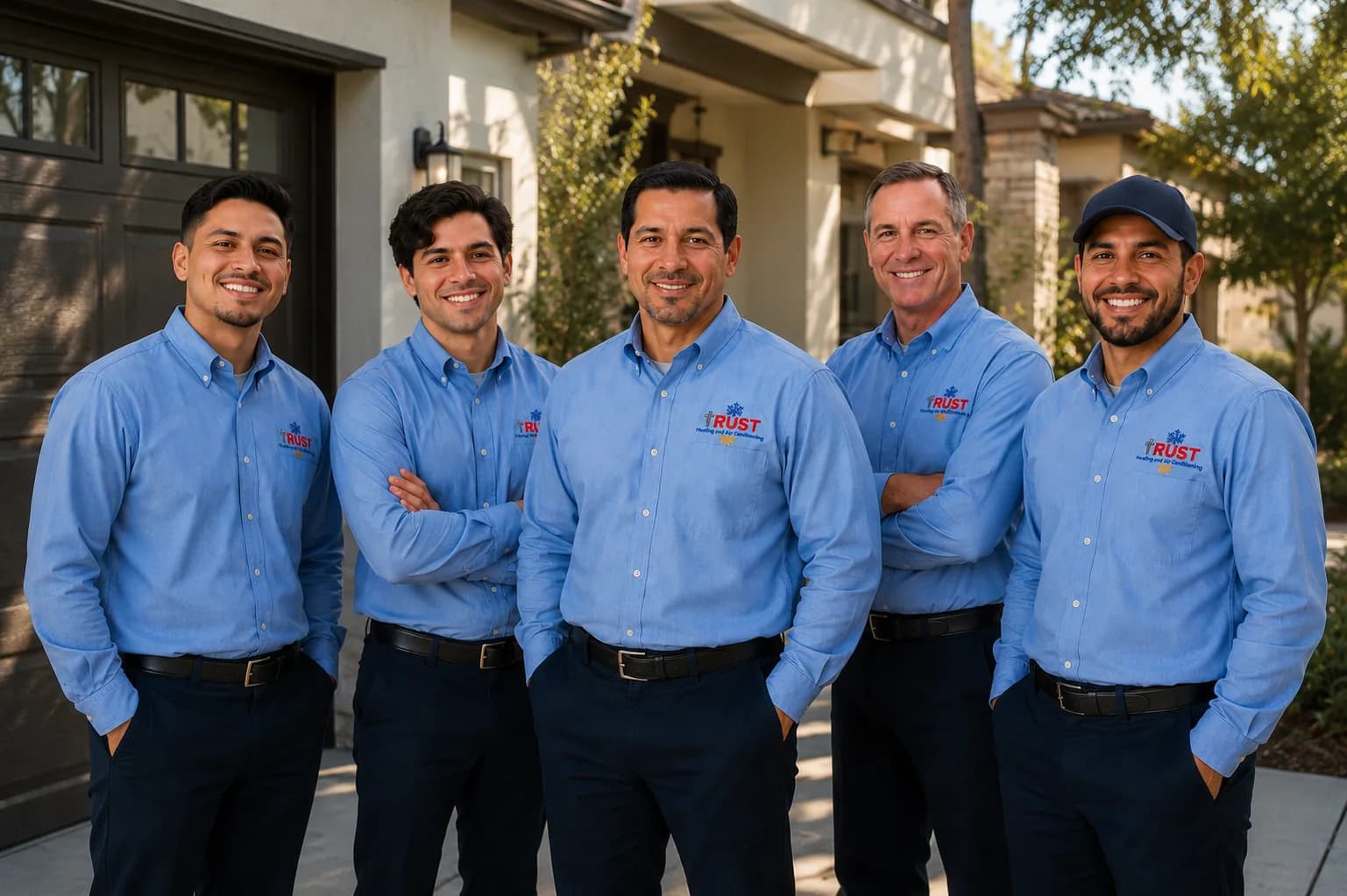 The Trust Heating and Air Conditioning team standing together